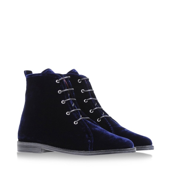OPENING CEREMONY Velluto Boots in blue velvet - Picture 2 of 3